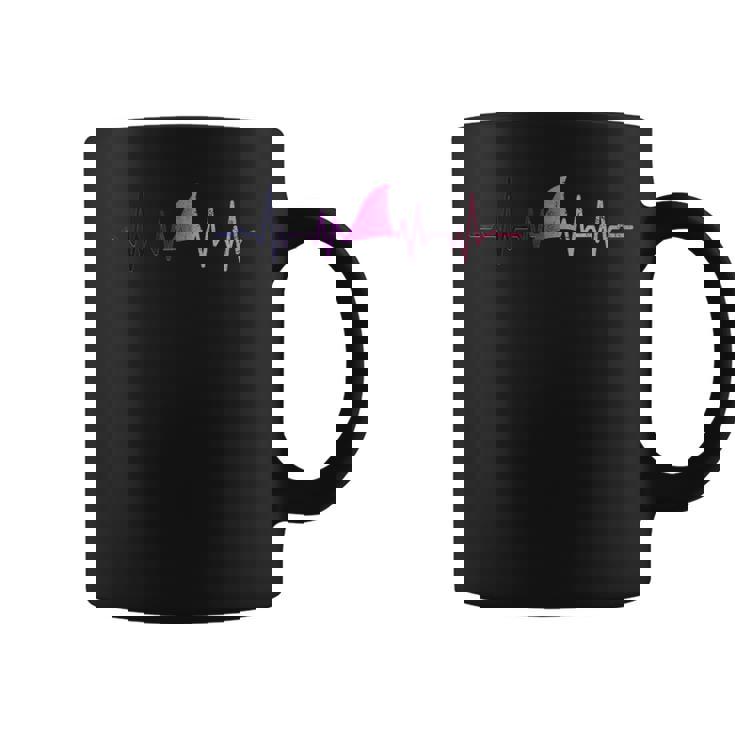Genderfluid Shark Fin Heartbeat Queer Pride Flag Shark Lover Graphic Print Coffee Mug