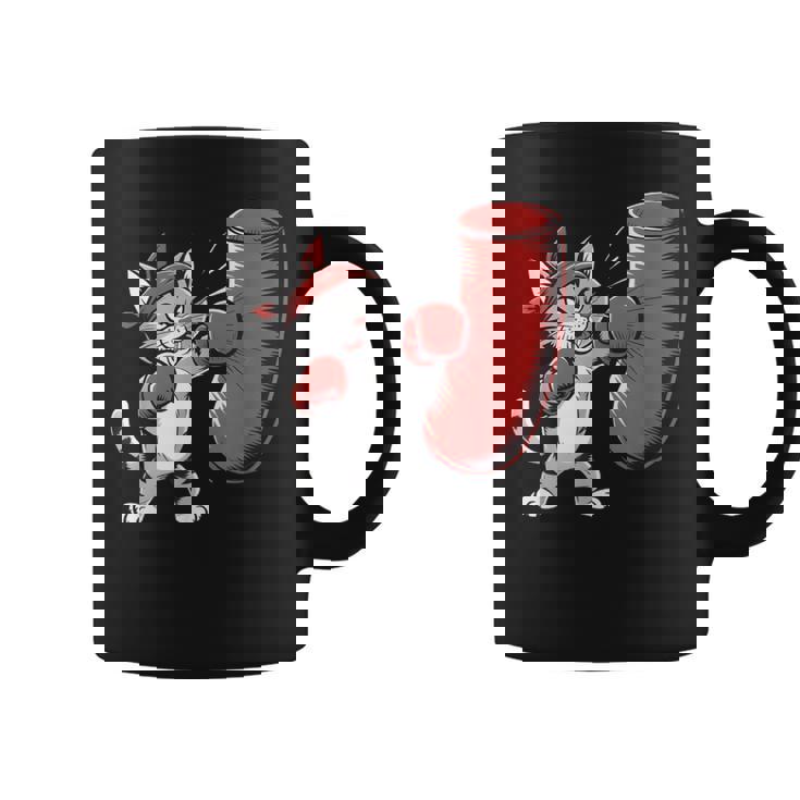 Gimnasio Entrenamiento Gato Divertidos Puñetazos Boxer Cat Taza de café