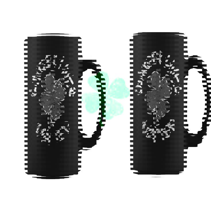 Ginger Lives Matter Lucky Clover St Patrick's Day Distress Graphic Print Coffee Mug