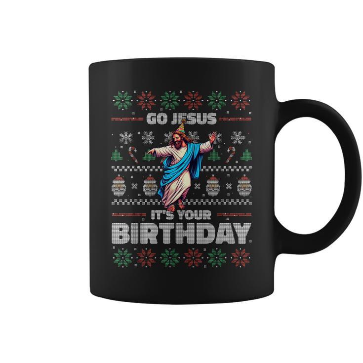 Go Jesus It's Your Birthday Fun Ugly Christmas Sweater Meme Tassen