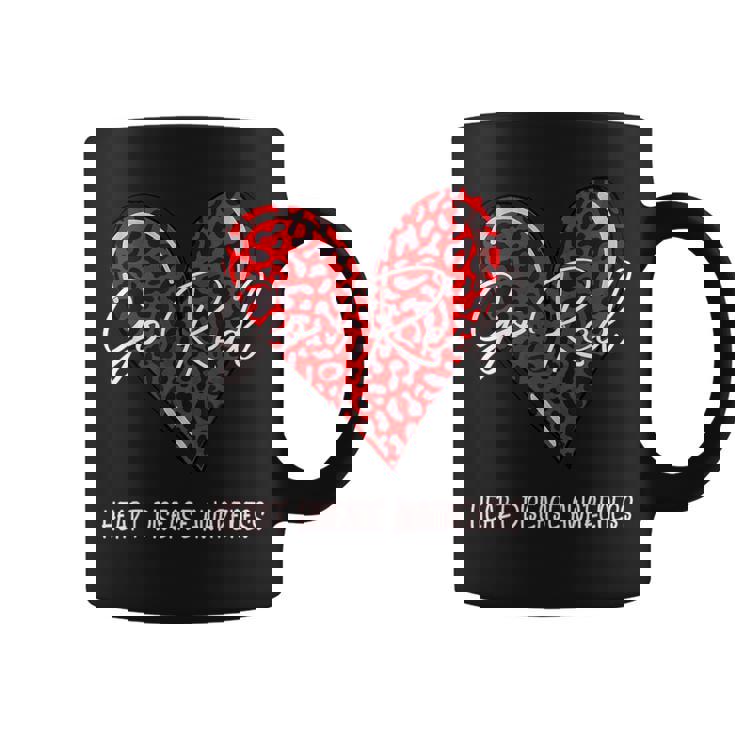 Go Red For Heart Disease Awareness Month Leopard Coffee Mug