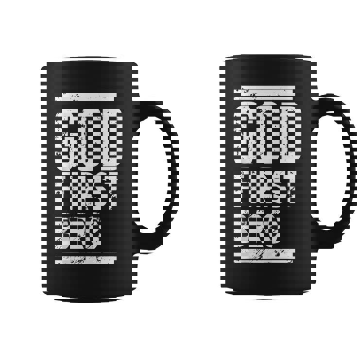 God First Bro Faith Based Graphic Print Coffee Mug