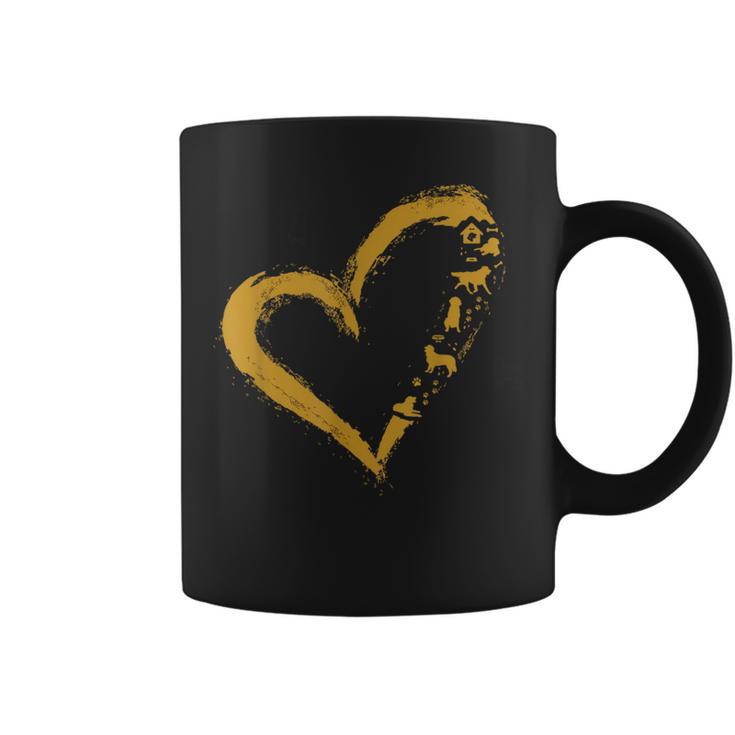 Golden Retriever Gold Dog Heart Shape Golden Dog Lover Graphic Print Coffee Mug