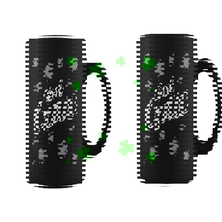 Good Craic Fun Irish Slang Shamrocks St Patricks Day Clovers Graphic Print Coffee Mug