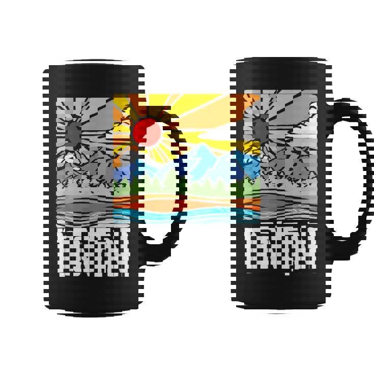 Graphiqueintage De La Nature Artistique Et Des Montagnes Du Montana Tasse