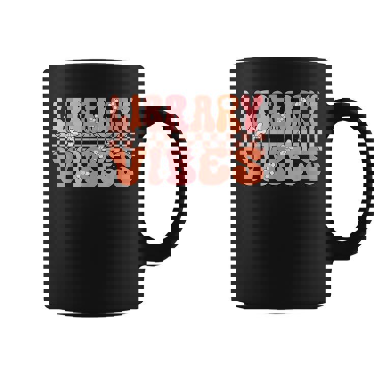 Groovy Library Vibes Women Retro School Library Graphic Print Coffee Mug