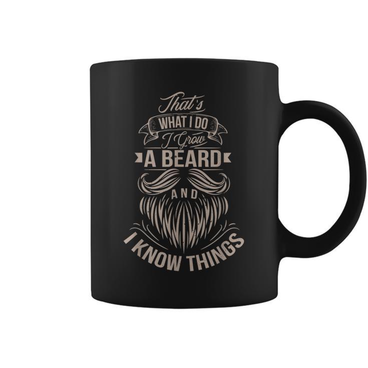 Maglietta Uomo 'That's What I Do, I Grow A Beard And I Know Things' – Grigia, Taglia Large