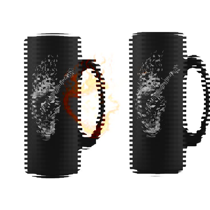 Guitarras Dibujo Guitarrista Ardiente Guitarra Guitarra Eléctrica Taza de café