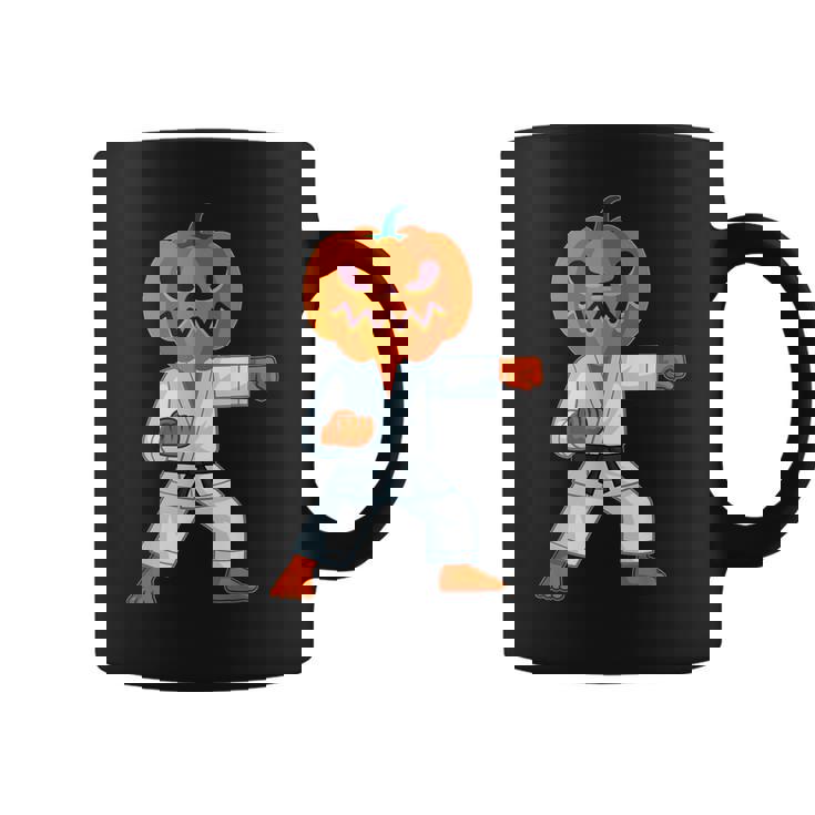 Halloween Karate Fighter Pumpkin Head Scary T-Shirt Graphic Print Coffee Mug