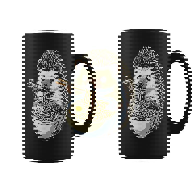 Hedgehog Eating Ramen Japanese Noodles Soup Coffee Mug