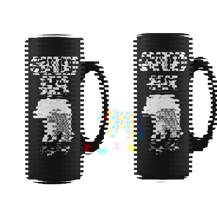 Hombre Grandad Bear Autism Awareness Autism Papa Daddy Taza de café