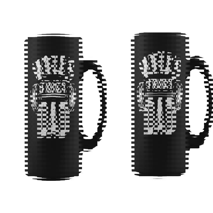 Hombre World's Strongest Dad Entrenamiento Gimnasio Día Del Padre Taza de café