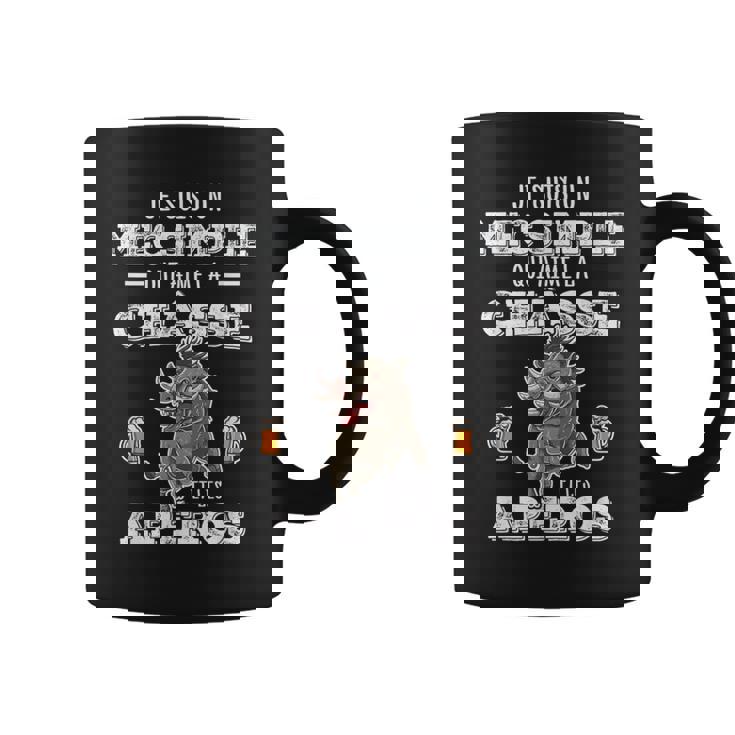 Homme Humour Chasseur Sanglier J'aime La Chasse Et L'apéro Tasse
