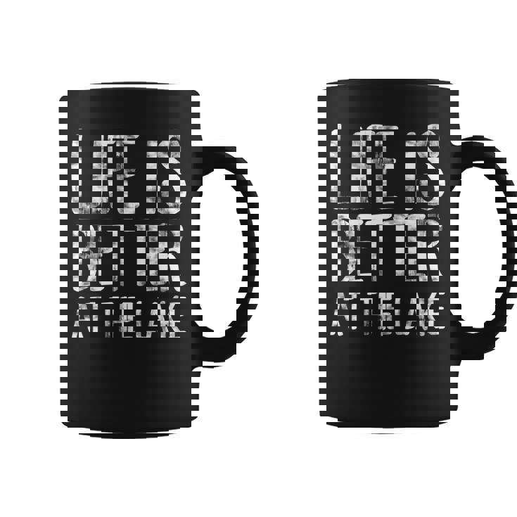 Humoristique Life Is Better At The Lake Manche Longue Tasse