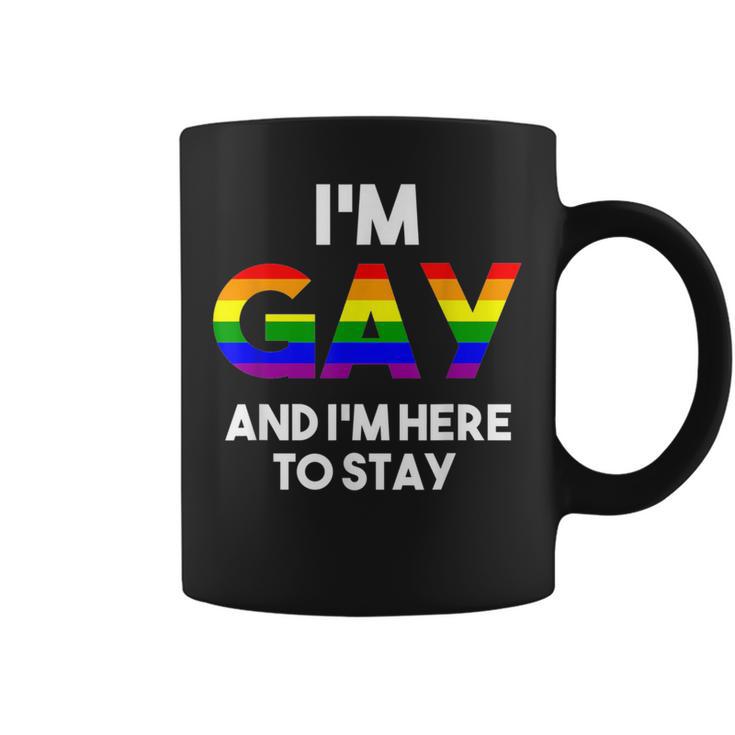I'm Gay And I'm Proud Gay Boyfriend LGBTQ Rainbow Flag Graphic Print Coffee Mug
