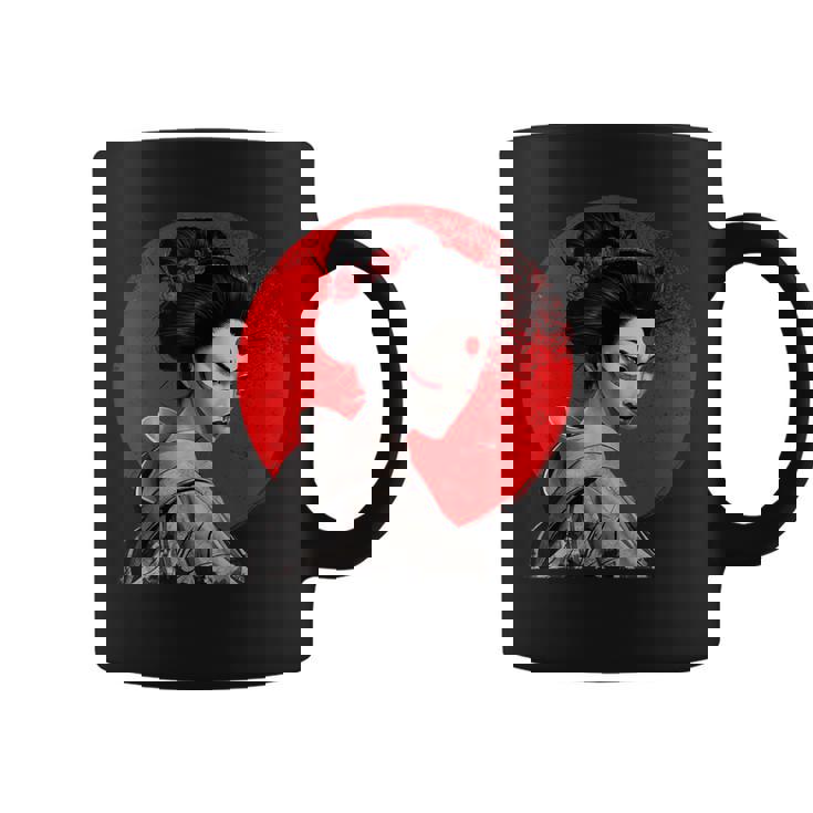Impresionante Geisha Samurai Pintura Japonesa Tradicional A Taza de café