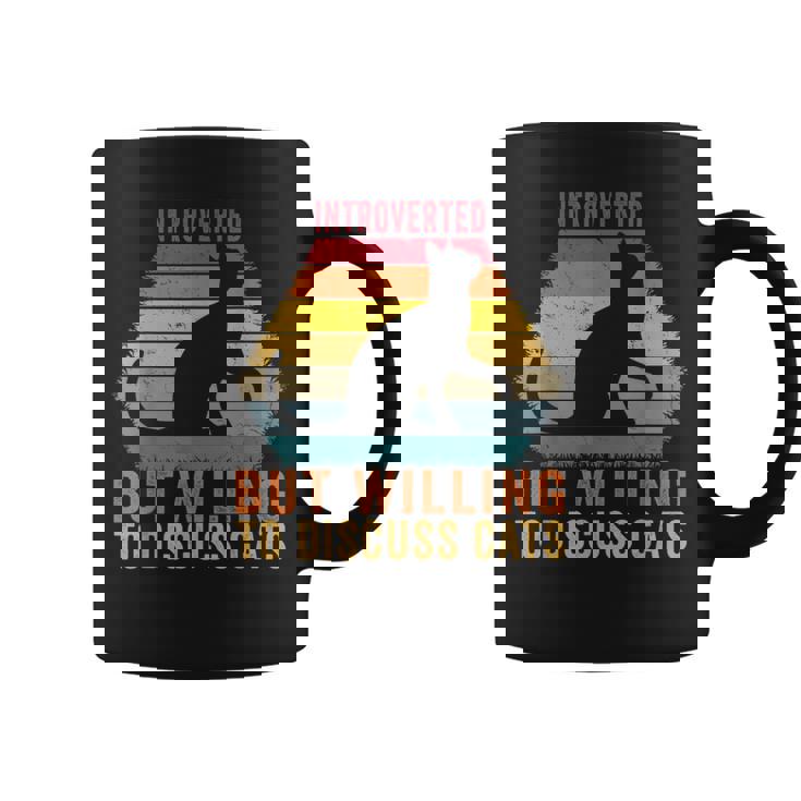 Introvertido Pero Dispuesto A Hablar Sobre Gatos Introvertidosintage Taza de café