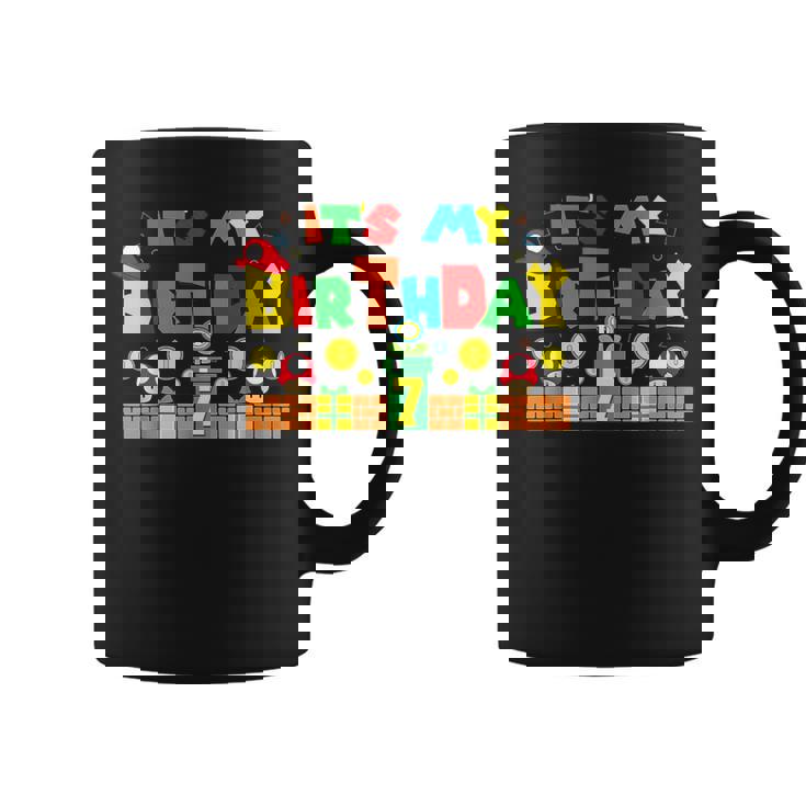 Its My 7Th Birthday Game Gaming Dad And Mom Family Coffee Mug