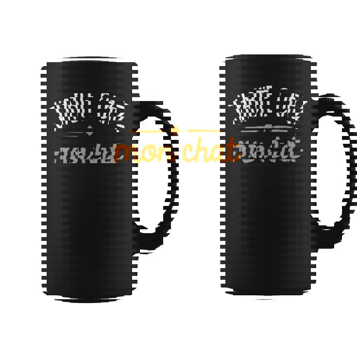 J'habite Chez Mon Chat Cadeau Homme Humour Drôle Tasse