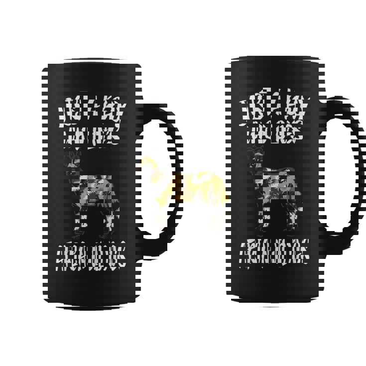 Just A Boy Who Loves African Wild Dogs Graphic Print Coffee Mug