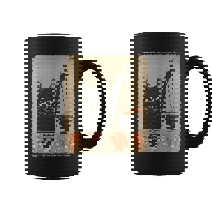 Kawaii Cat Eating Sushi Japanese Anime Cute Sushi Cat Girls Coffee Mug