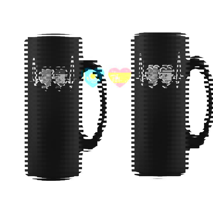 Kazajo Qazaqstan Orgullo Kazajstán Regalosintage Latido Bandera Español Kazajo Niños Hombre S Manga De Doble Puntada Negro Talla S Taza de café