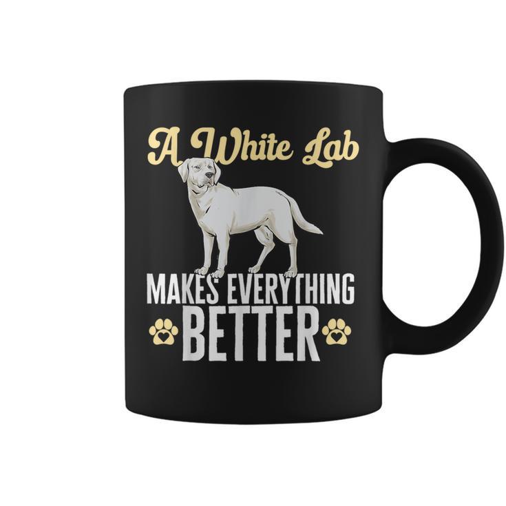 Lab Makes Everything Better White Labrador Retriever Graphic Print Coffee Mug