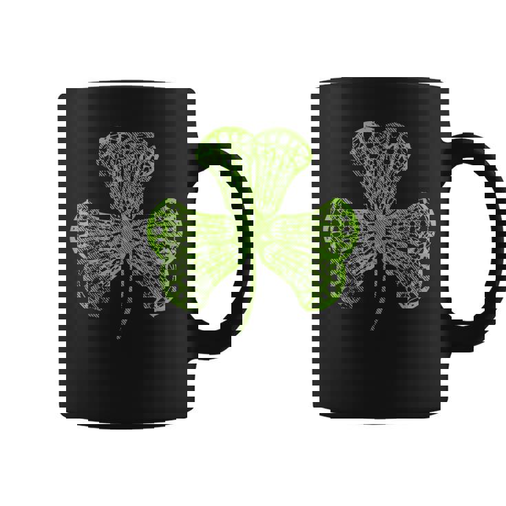 Lacrosse Shamrock Clover St Patricks Day Player Coach Graphic Print Coffee Mug