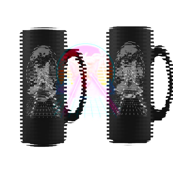 Laser Cat Eyes Kitten Ufo Retro 80S Cats Lovers Taza de café