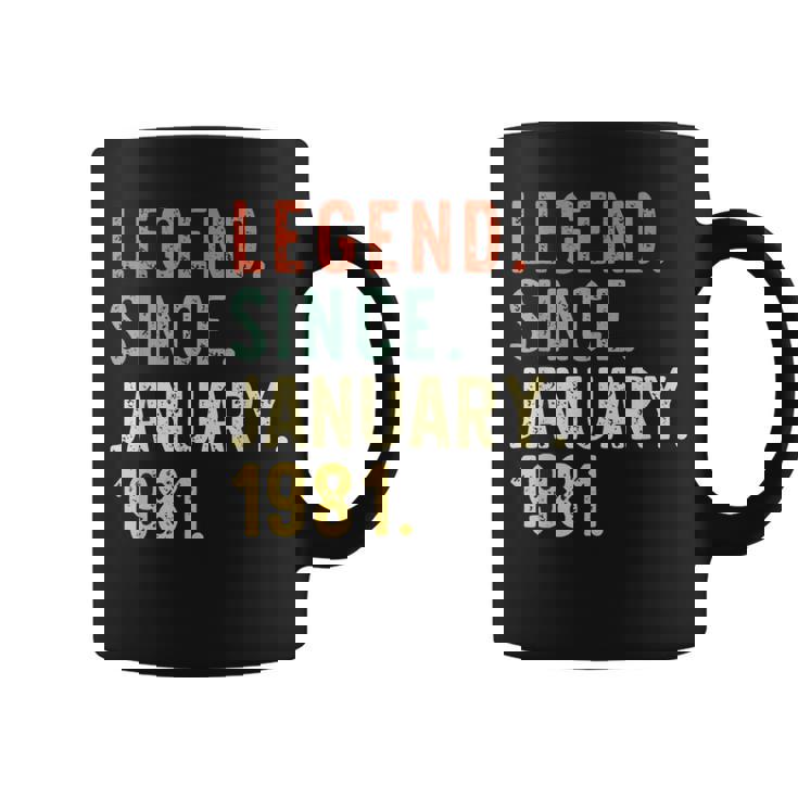 Legend Since January 1981 40Th Birthday 40 Years Old Coffee Mug