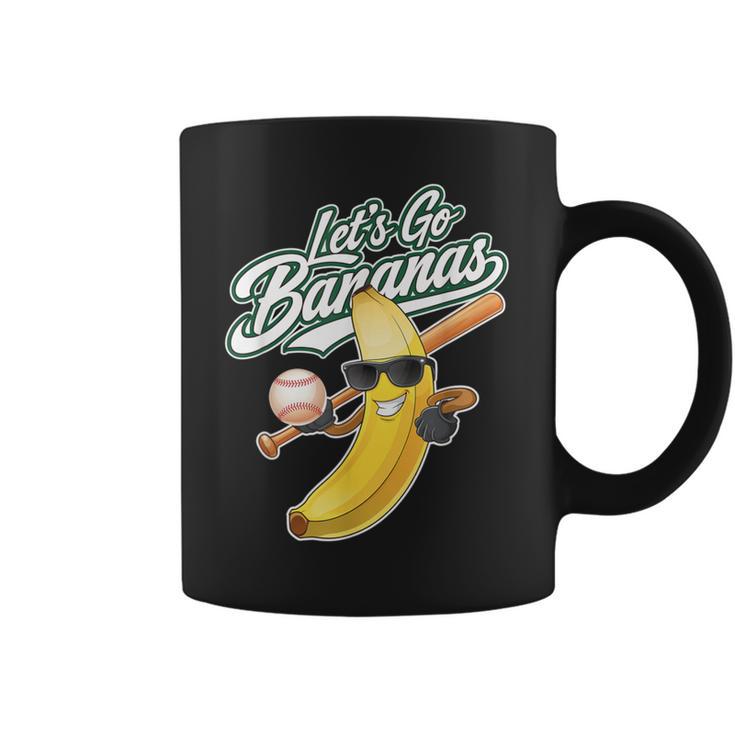 Let's Go Bananas Playing Baseball Baseball Player Coffee Mug