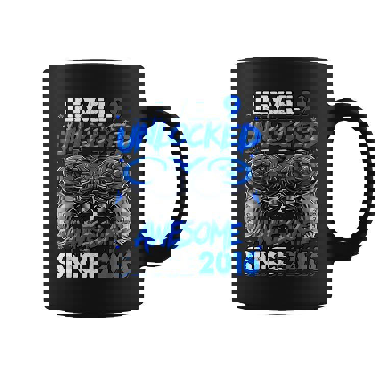 Level 9 Unlocked Awesome Since 2016 9Th Birthday Gaming Coffee Mug