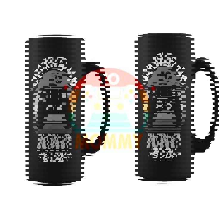Leveled Up To Mommy 2024 Promoved To Momintage Gamer Taza de café