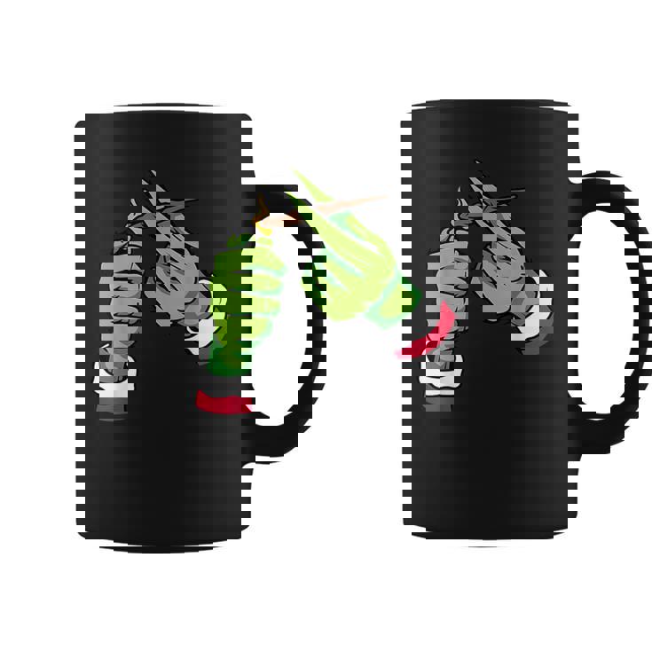 Light Up Some Christmas Spirit Christmas Green Hand Party Coffee Mug