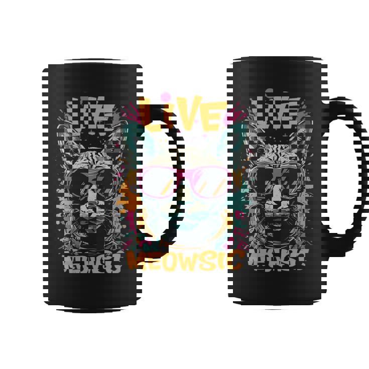 Live Meowsic Dj Sphinx Cat Disque Jockey Fun Edm Hiphop Musique Tasse