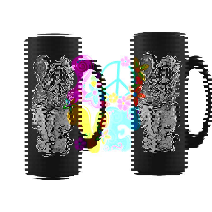 Love Peace Freedom 60S 70S Tie Dyeintage Hippie Costume Tasse
