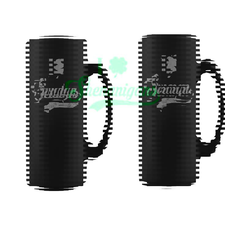 I Love Shenanigans Mixed Clover Shamrock StPatrick's Graphic Print Coffee Mug