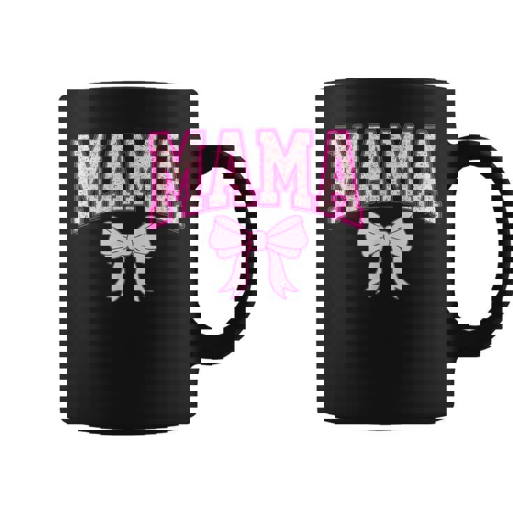 Mama Coquette Bow Groovy Pink Floral Mother's Day Mom Life Graphic Print Coffee Mug