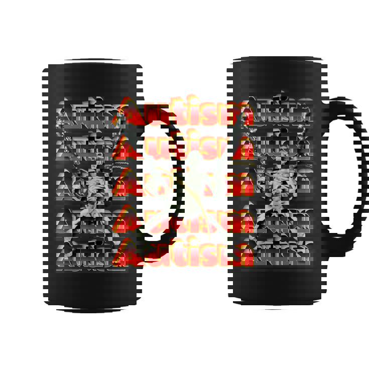 Meme Autism Skeleton Taza de café