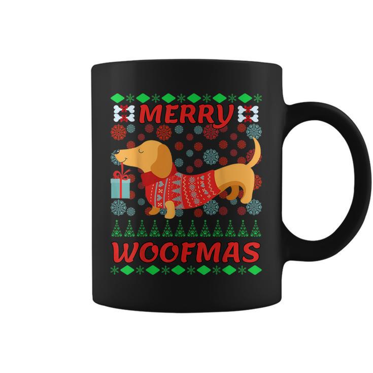 Merry Woofmas Dachshund Christmas Jumper Tassen