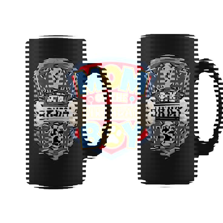Mom Of The Birthday Boy Cartoon Dog Paw Family Matching Coffee Mug