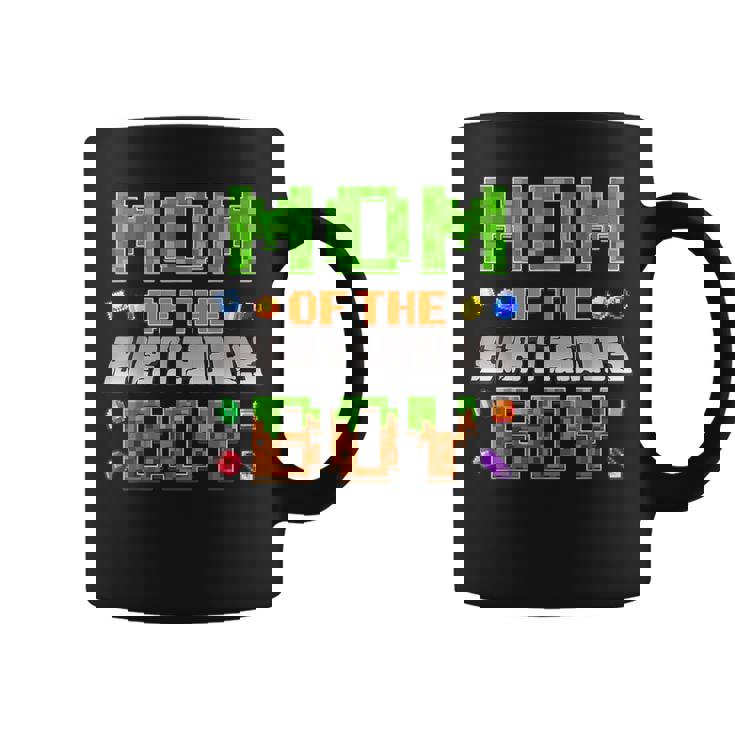 Mom Of The Birthday Boy Party Video Gamer Pixel Number Coffee Mug