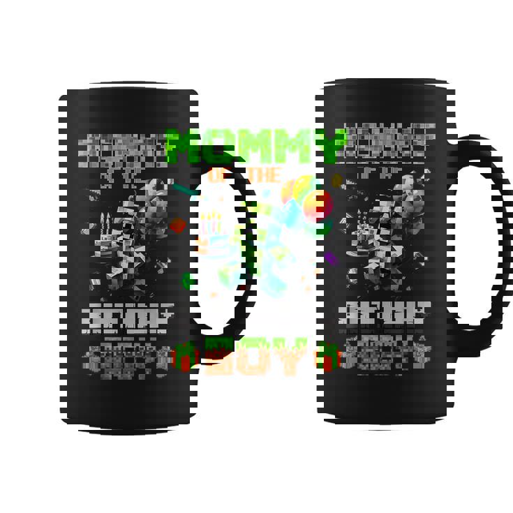 Mom Of The Birthday Boy Party Video Gamer Pixel Number Coffee Mug