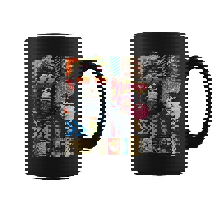 Mono Frontprint Arte Gráfico Animal Obra De Arte Monkey Taza de café