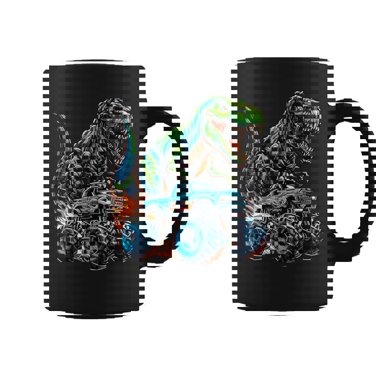 Monster Truck Boy Dinosaur Birthday Party Monster Truck Coffee Mug