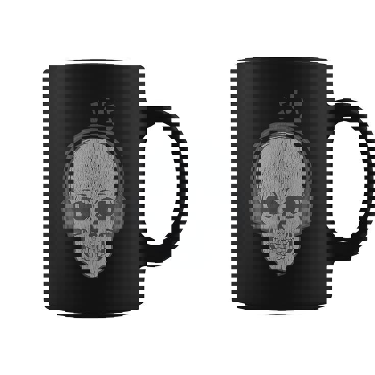 Music Skull DJ Disc Jockey Melophile Melomaniac Halloween Graphic Print Coffee Mug