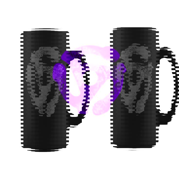 Music Turntable Record Dj Purple 45 Rpm Adapter Taza de café