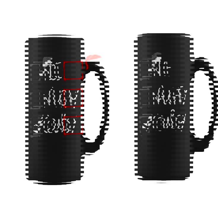 Nice Naughty Cowboy Christmas List Santa Claus Rodeo Xmas Graphic Print Coffee Mug