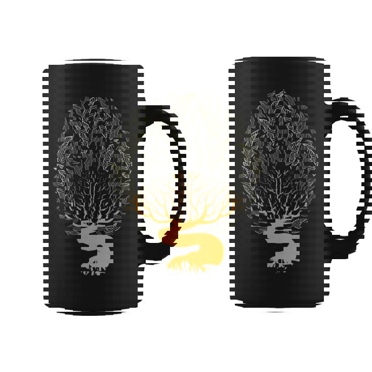 Night Fall Tree Leaves Skeleton Plant Nature Lover Graphic Print Coffee Mug