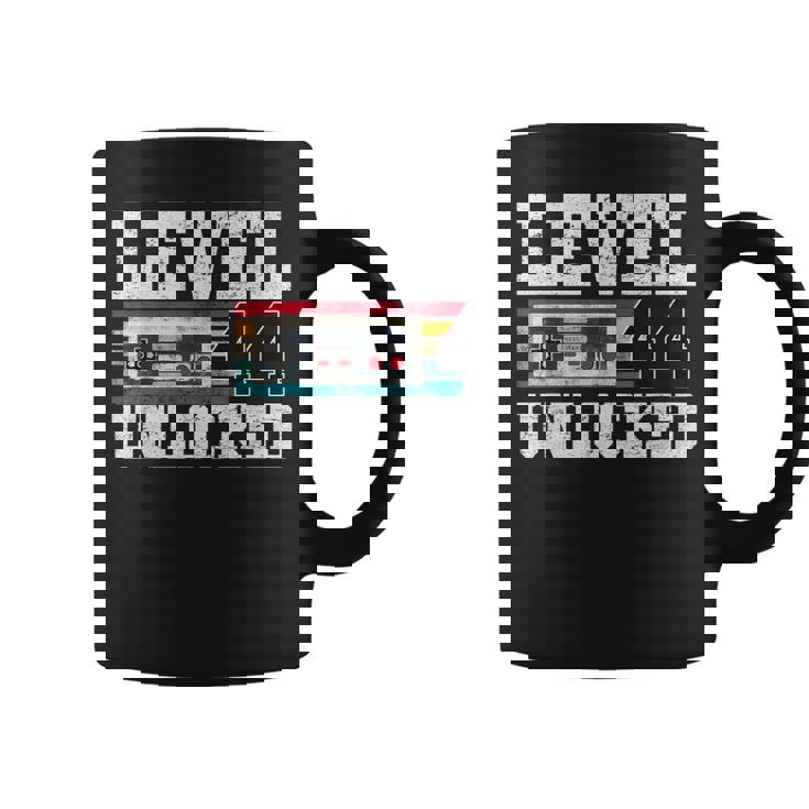 Nivel 44 Desbloqueado 44 Años Regaloideo Gamer 44 Cumpleaños Taza de café